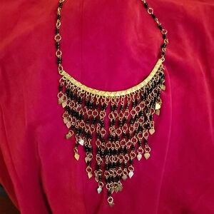 Black Goth Dangling Chains Necklace